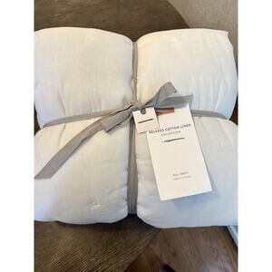 Anthropologie Relaxed Linen-Cotton Quilt Full NEW White